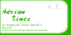 adrian kincs business card